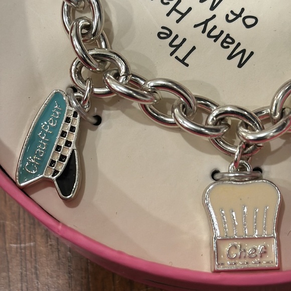 COPY - Hallmark the many Hats of Mom charm Bracelet silver tone chef nurse coach - Picture 9 of 10